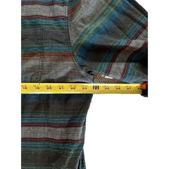 Carbon Mens Multicolor Button Up Short Sleeve Classic Fit Cotton XXL Color Block - Picture 7 of 10